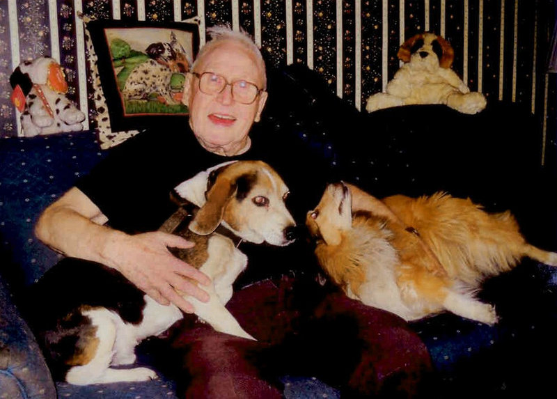Robert Norton with his dogs Charlie and Toby.