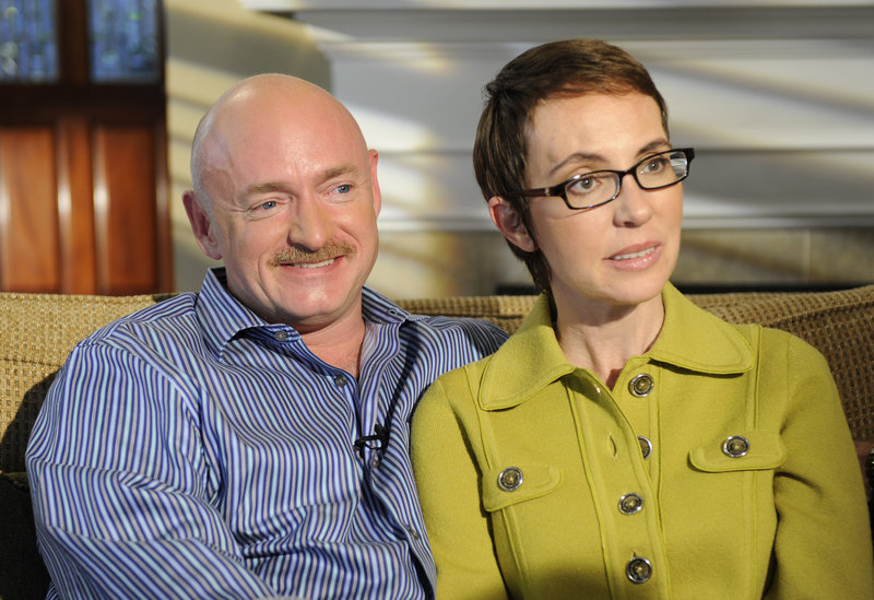 U.S. Rep. Gabrielle Giffords and her husband Mark Kelly talk with Diane Sawyer on ABC’s “20/20” in November. Giffords has until May to decide whether to run for re-election.