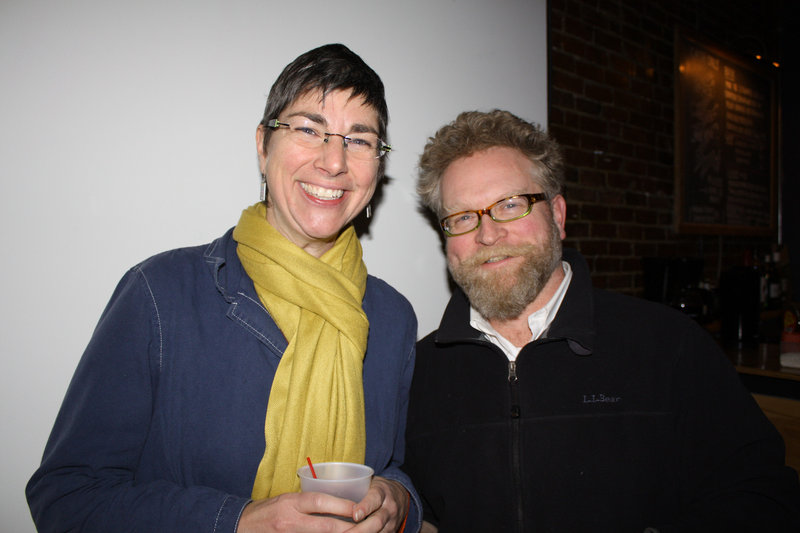 Jessica Tomlinson of Maine College of Art with architect Christopher Campbell, who owns The Artist Studio and co-founded One Longfellow Square.