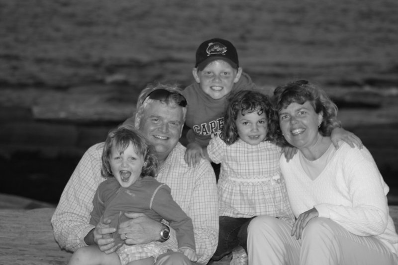 Amy MacDuffie Hill, her husband, John, and their children Luke, Emily and Sophie spend time in 2009 at Two Lights State Park. “She was a fantastic mom,” her husband said.