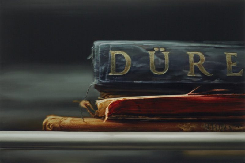“The Metropolitan Museum of Art Library (Dürer),” 2006, oil on canvas by Xiaoze Xie, from the exhibition of his work opening this week at the Bates College Museum of Art in Lewiston.