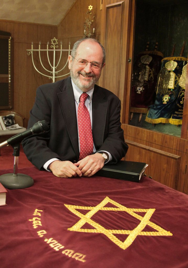 Rabbi Van Lanckton is shown at Temple B’nai Shalom in Braintree, Mass. He was installed as the temple’s spiritual leader in August, after a 36-year career as a practicing lawyer.