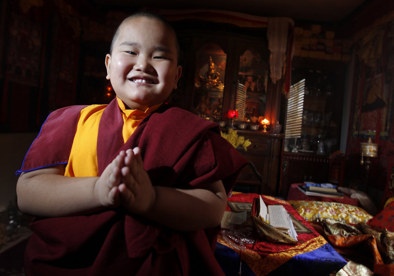 Five-year-old Jalue Dorjee of Columbia Heights, Minn., is said to be the reincarnation of the speech, mind and body of a lama, or spiritual guru, who died in Switzerland six years ago.