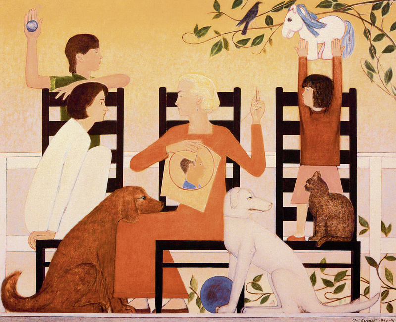 "Three Chairs," an oil on canvas painting by Will Barnet, on display at the Farnsworth Art Museum in Rockland. Will Barnet
