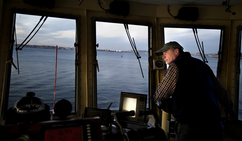 Willard has been driving the 5:05 a.m. ferry for Casco Bay Lines to the islands off the coast of Portland for 28 years.