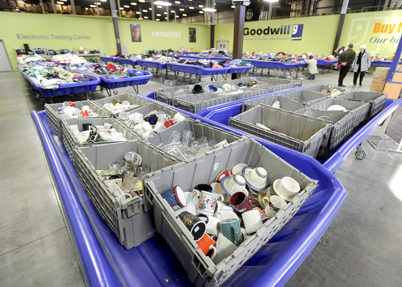 Goodwill's new Buy the Pound Outlet is in a warehouse at the Gorham Industrial Park.
