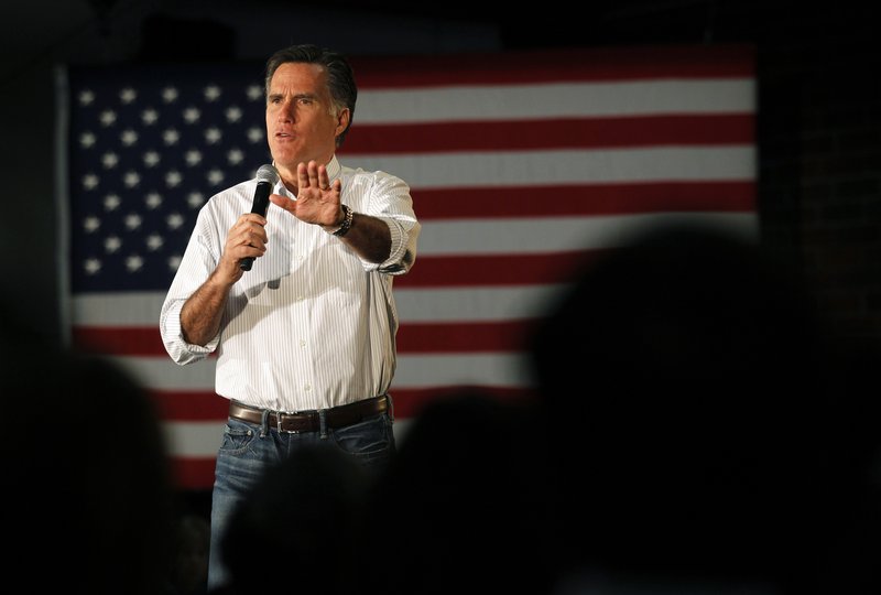 Former Massachusetts Gov. Mitt Romney, a GOP presidential candidate, speaks at a campaign rally in Atlanta on Wednesday.