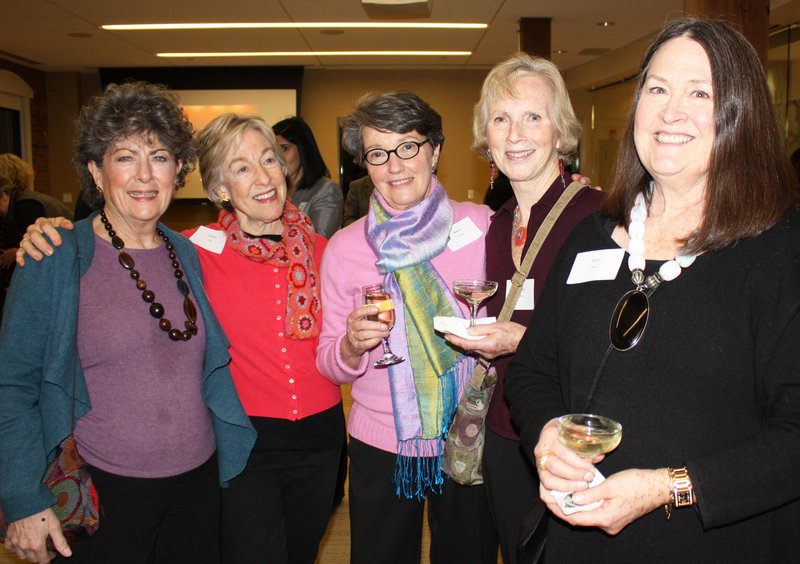 Betts Mayer, Susan Abt, Betsy Elliman, Carolyn Murray and Beth Astor at the Bubbly & Ballet party at Pierce Atwood's new location.