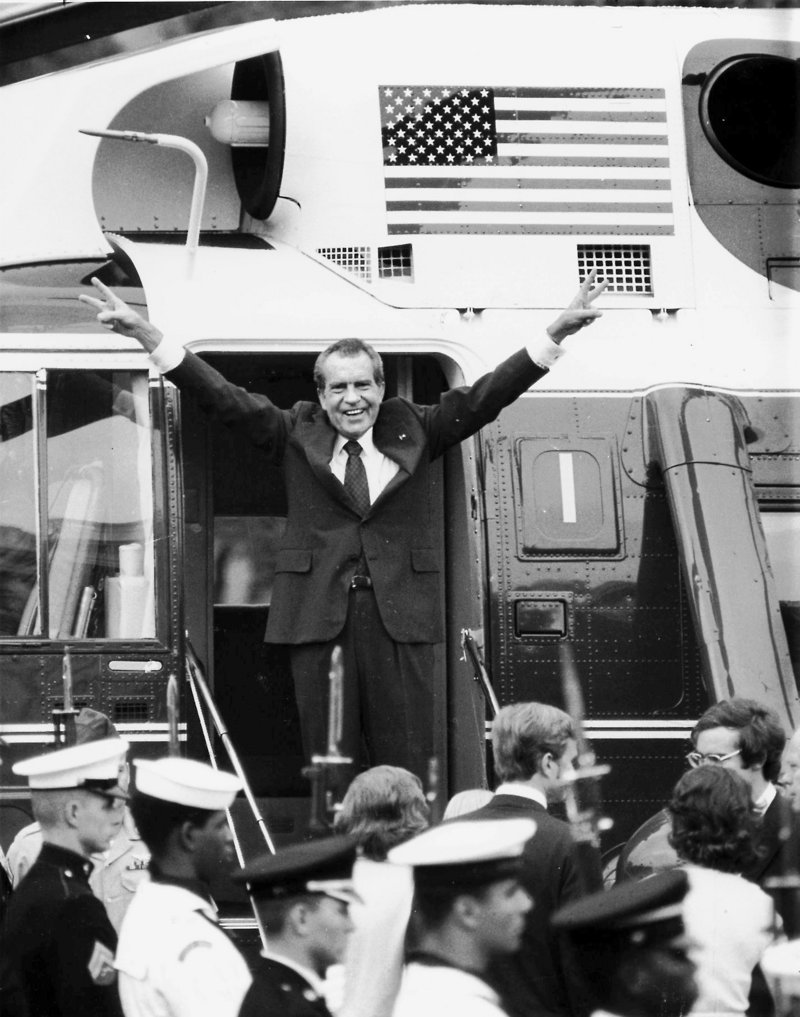 Richard Nixon disavowed responsibility for the Watergate break-in for more than two tumultuous years, but it eventually cost him the White House. On the verge of impeachment, he resigned the presidency in disgrace on Aug. 9, 1974. Nixon’s resignation became effective while his plane was in the air from Andrews Air Force Base to San Clemente, Calif.