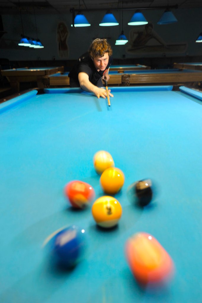 Gareth Steele, an Englishman who started working on his pool game about five years ago, recently won the Maine nine-ball championship. He now gets all the practice time he wants at Sneaky Pete Billiards in Windham, which he owns with his wife.