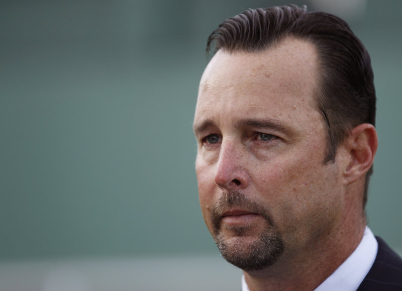 Tim Wakefield at his retirement announcement on Friday.