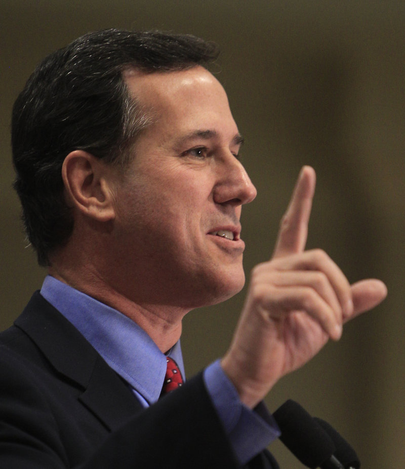 Rick Santorum says that President Obama’s health care overhaul promotes abortion by requiring insurers to pay for prenatal testing. Santorum specified amniocentesis, a procedure that can detect physical problems in the unborn.
