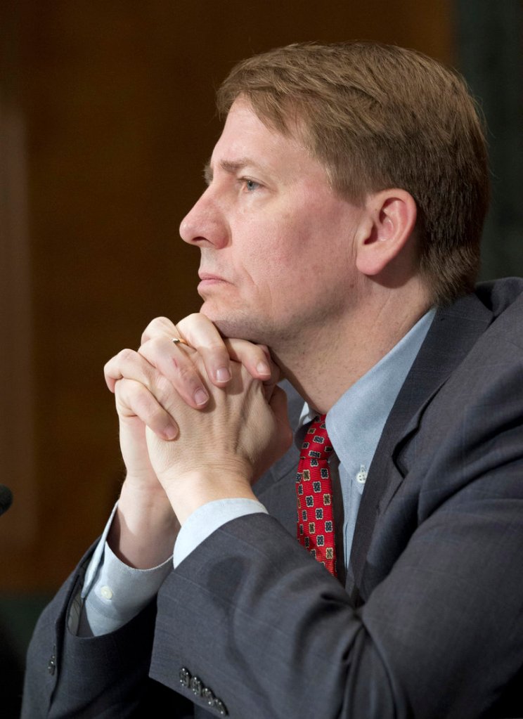 Richard Cordray, director of the Consumer Financial Protection Bureau, testifies last month before the Senate Banking Committee.