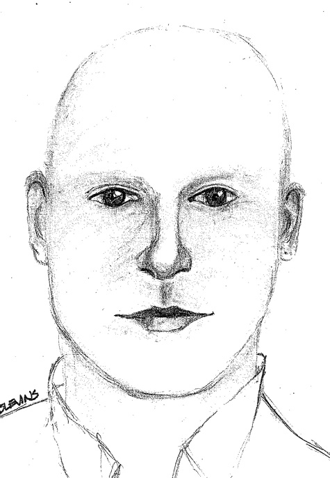 The sketch released today was produced by Angie Blevins, an artist whose work helped police in their investigation of a 2010 home invasion.