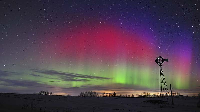 Paul Cyr shot this photo of the aurora borealis on Center Hill in Easton just on Jan. 25, 2012. Forecasters say the solar storm hitting Earth today could produce similar displays of the Northern Lights if Maine skies are clear tonight.