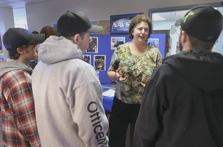 Mary Nevells, administrator of the apprentice program at the Portland Naval Shipyard in Kittery, talks about employment opportunities at the shipyard.