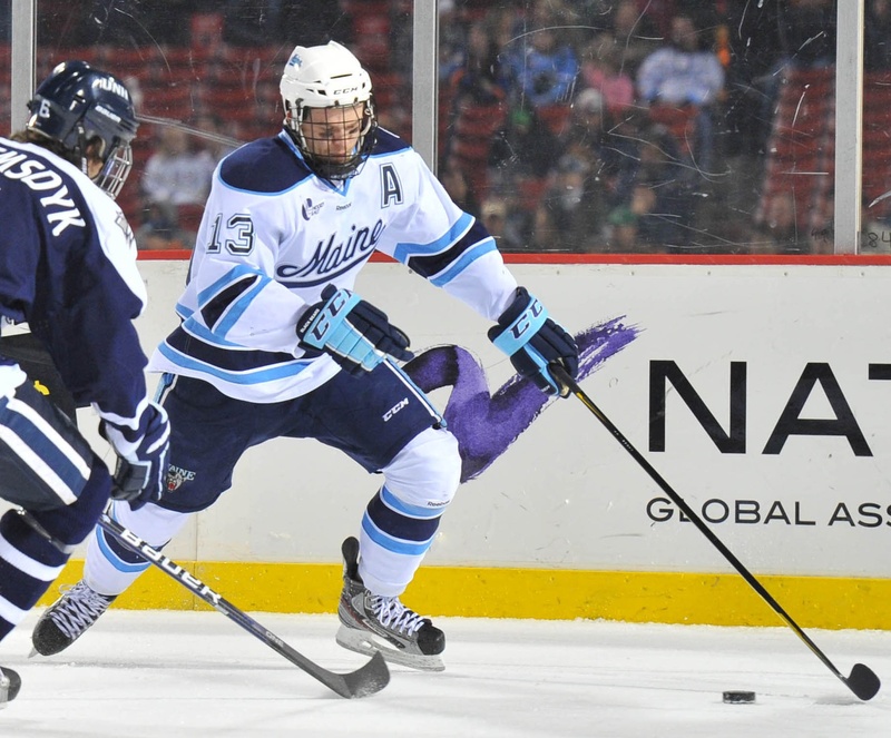 Spencer Abbott’s performance for the Black Bears ranks among the best in team history. The senior forward from Hamilton, Ontario, has 59 points – 20 goals and 39 assists.