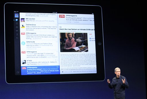 Apple CEO Tim Cook describes features of the new iPad model the company unveiled today in San Francisco.