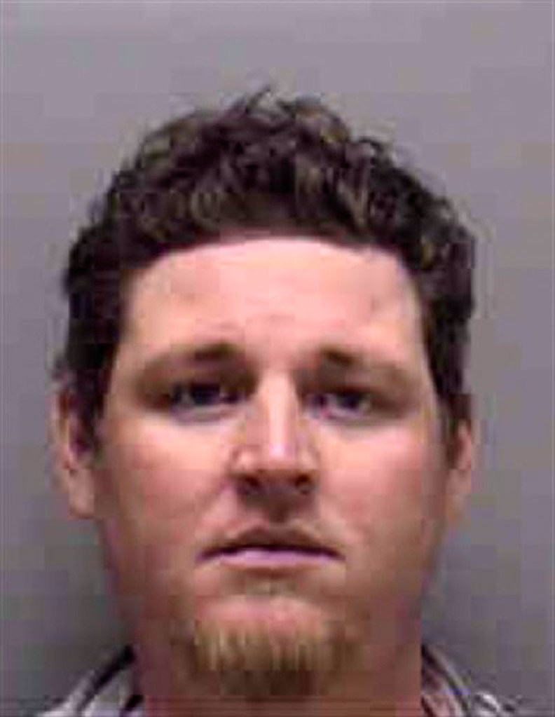 In this arrest photo released by the Lee County Sheriff's Office, shows Red Sox's relief pitcher Bobby Jenks on Friday, March 23, 2012. Jenks is facing DUI and hit and run charges after he struck two cars in the parking lot of a strip club in Fort Myers, Fla. He was later stopped by police where he failed a breath test twice. (AP Photo/Lee County Sheriff's Office, HO)