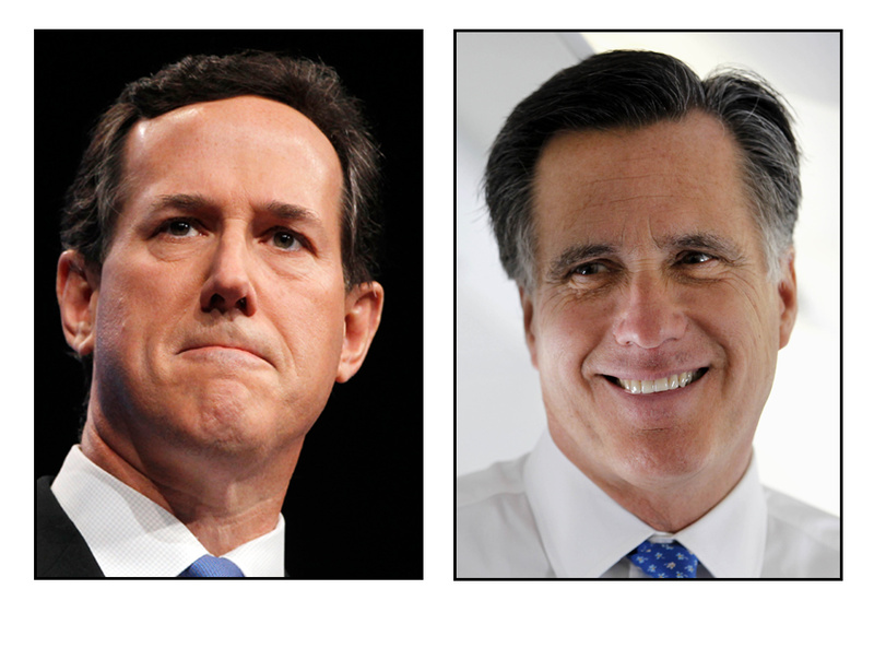 A resurgent Rick Santorum, left, denied Mitt Romney a sweep of Super Tuesday GOP primary wins.