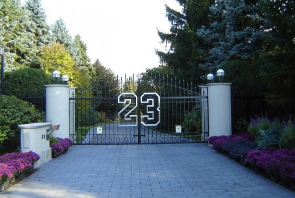 The gates to Michael Jordan's Highland Park, Ill., estate feature his number, 23.