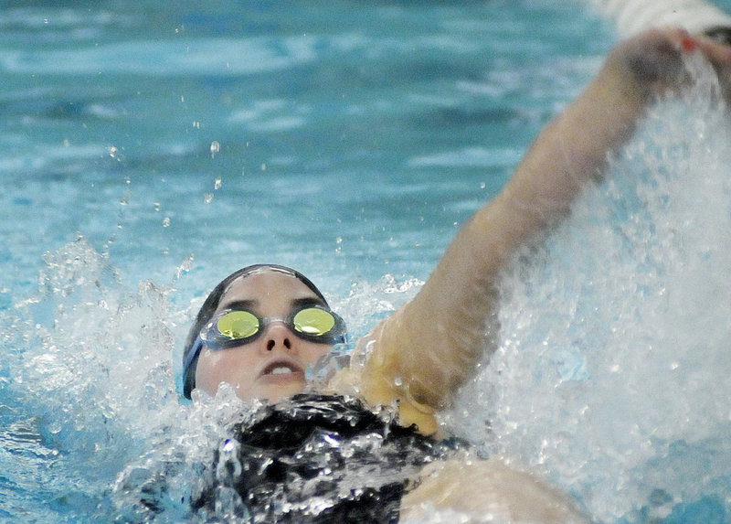 Sarah Easterling was involved in four record-setting performances at the Class B state championships, including her wins in the 200-yard individual medley and 100 backstroke.