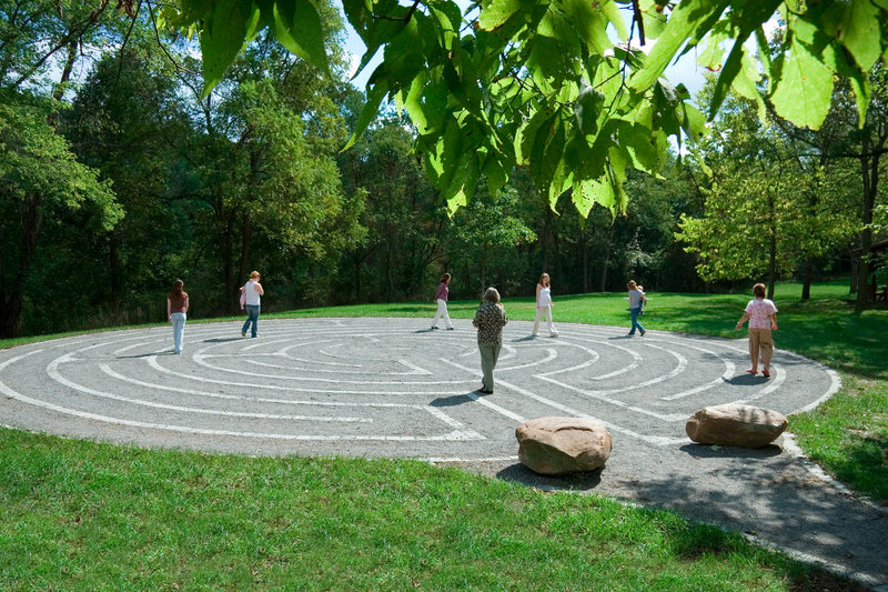 Designed to have a single path in and out, labyrinths create opportunities for reflection. This one is located at Allegany College of Maryland in Cumberland, Md.