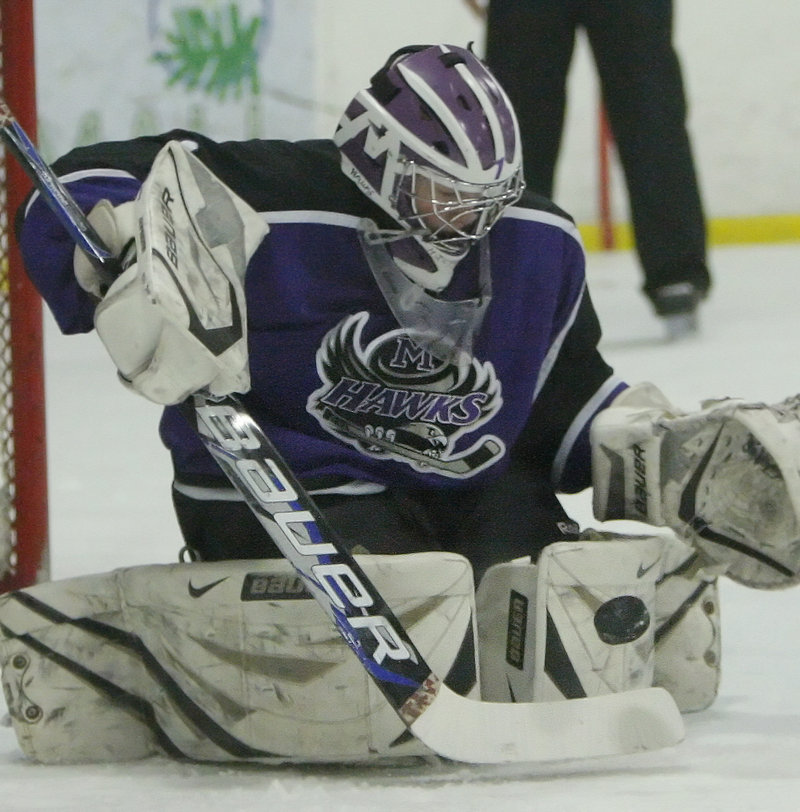 Kyle Hichens, the goalie for Marshwood-Traip Academy, made 38 saves to help preserve the victory. The Hawks will meet top-ranked Thornton Academy in the semifinals.