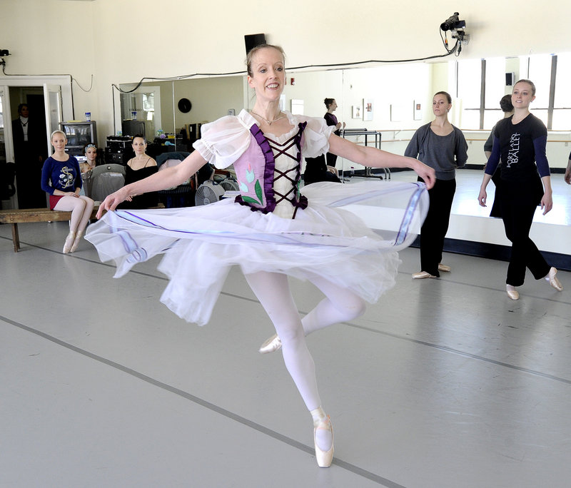 Jennifer Jones, practicing in the Portland Ballet studio, calls “Giselle” “the most challenging role I have ever done, by far.” It’s also one of the first ballets she saw as a child.