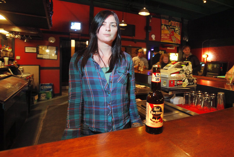 Sarah Mallory is a bartender at Geno’s on Congress Street in Portland. Geno’s has a full bar and can make almost any drink you ask for, but Mallory says the people’s choice just may be the tried and true Pabst Blue Ribbon.