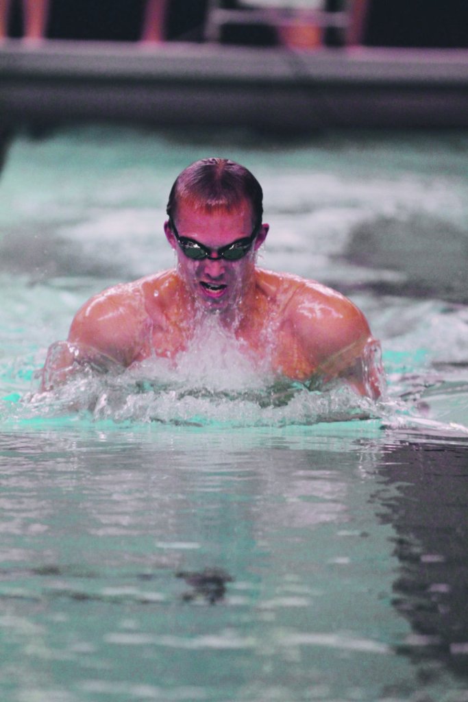 Bowdoin College senior Nathan Mecray of Cumberland and Greely High School is entered in three events for the NCAA Division III swimming and diving championships in Indianapolis next week.
