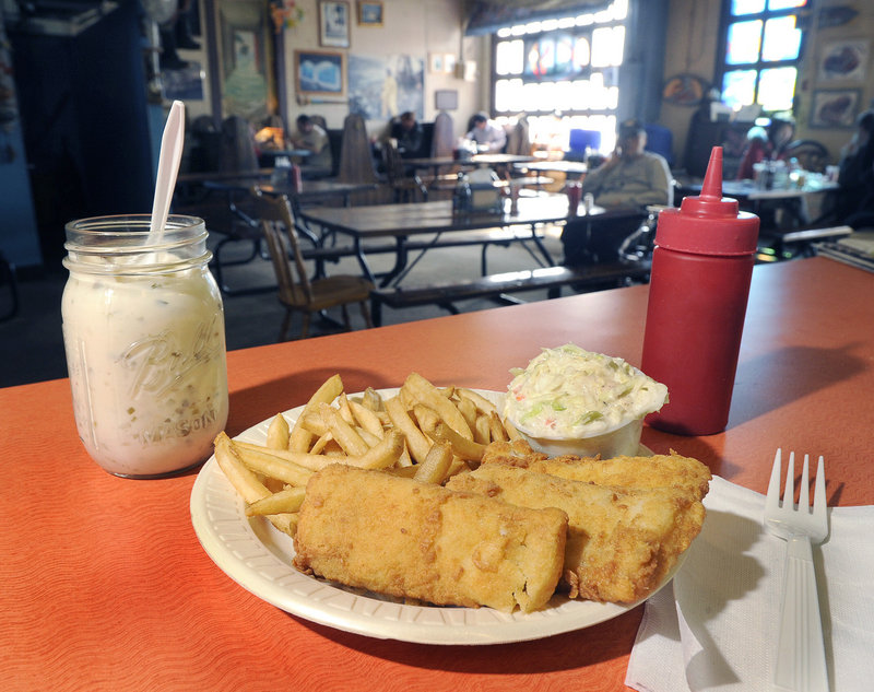 Fish-N-Chips are on the "Dinnahs" menu at Susan's Fish-N-Chips.