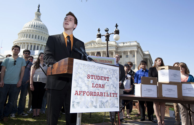 On Capitol Hill on Tuesday, Northern Arizona University freshman Tyler Dowden, 18, says raising the interest rate on subsidized student loans will limit “my ability to be successful.”