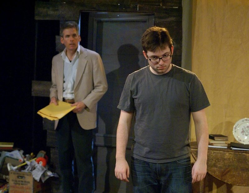 Jake Cote, foreground, and Paul Haley in Mad Horse Theater's "Uncle Bob."