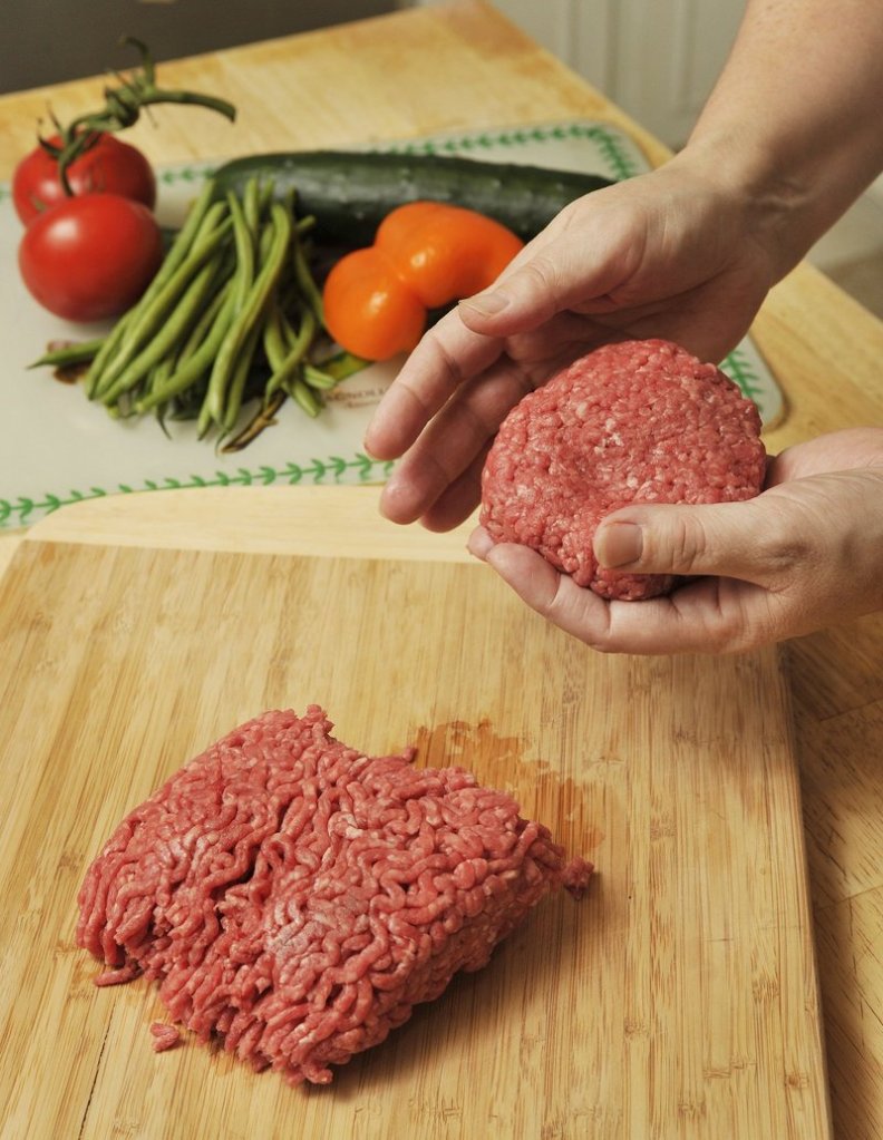 Don't put cooked hamburger patties on the same plate as raw meat.