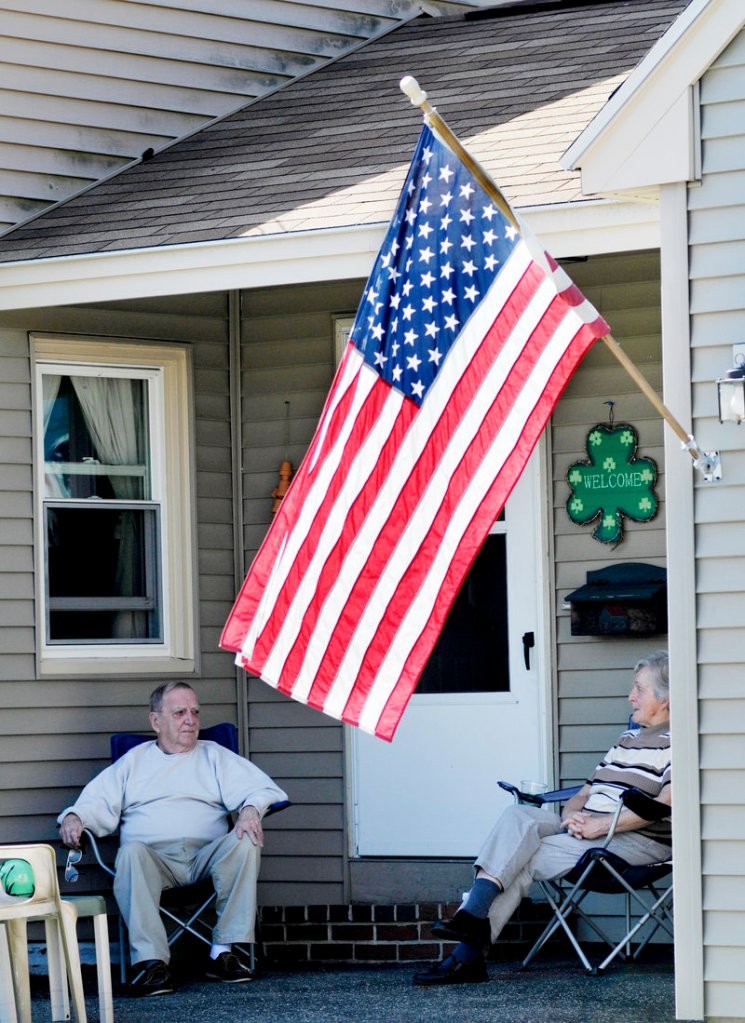 David and Joan Tobin, lifelong residents of the Little Falls-South Windham community relax outside their home on Route 202 in South Windham.