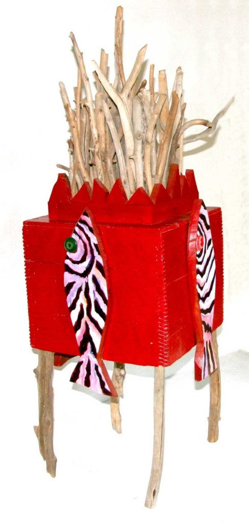 "Red Walking Fish House" by Carol Bass.