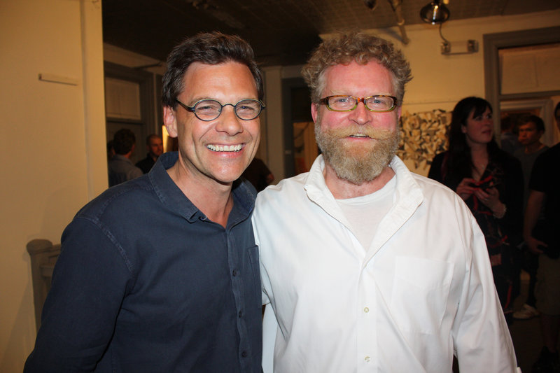Portland Museum of Art Director Mark Bessire and Artist Studio Building owner Christopher Campbell.