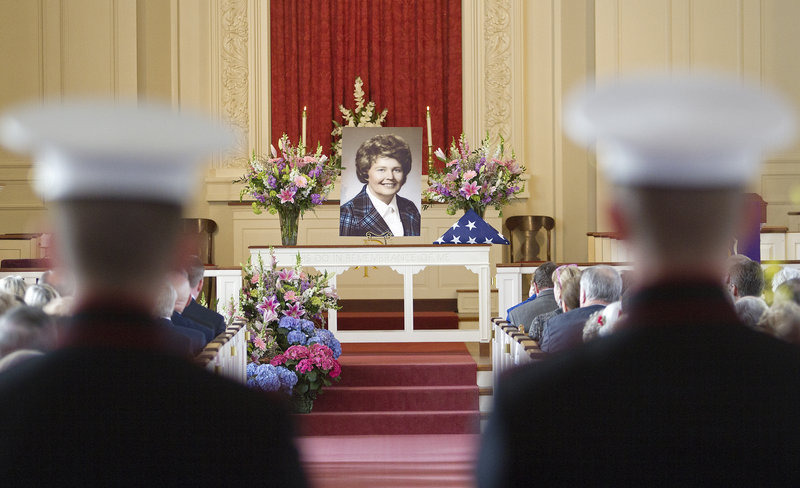 The life of Hattie Bickmore, a Maine GOP leader, is celebrated on Saturday in a service at Woodfords Congregational Church in Portland. In a letter to mourners she said, “It has been hard to be a sex symbol all these years, but it has really been my pleasure.”