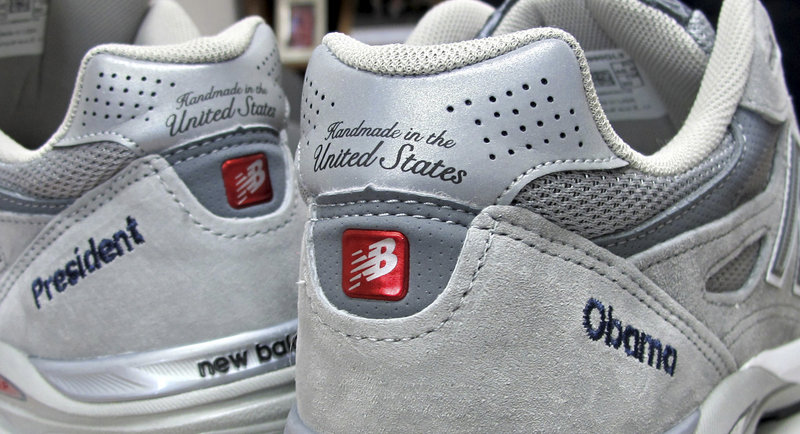 These New Balance running shoes were custom-made for the president.