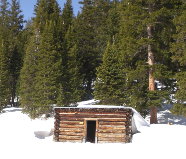 This April 6, 2012, photo provided by the U. S. Forest Service shows the Conundrum Creek Cabin, in the White River National Forest, near Aspen, Colo., where as many as six cows remain that froze to death. U.S. Forest Service spokesman Steve Segin said today they need to decide quickly how to get rid of the carcasses. The options: Use explosives to break up the cows, burn down the cabin, or using a helicopters or trucks to haul out the carcasses.