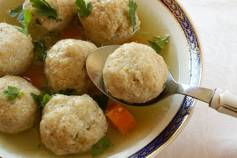 Matzo ball soup is a Seder staple.