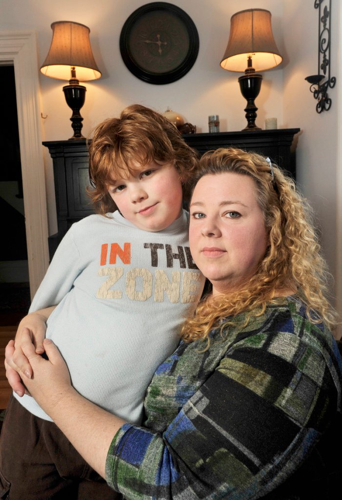 Ginger Taylor and her 10-year-old son Chandler, who is autistic, live in Brunswick.