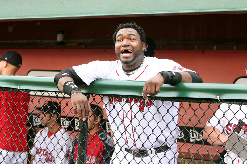 Red Sox slugger David Ortiz brought his big smile to Hadlock Field for a three-game rehab appearance in 2008.