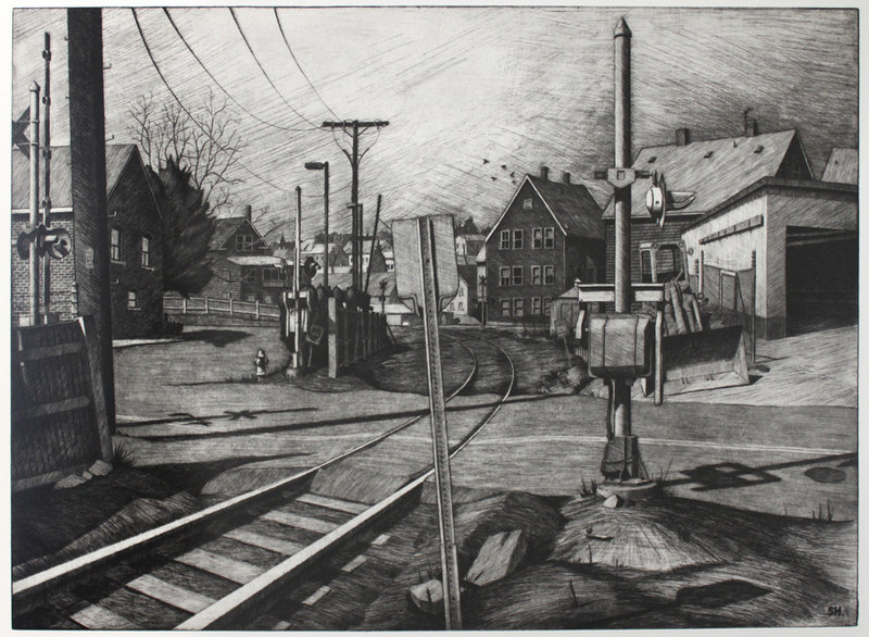 “Maplewood,” etching and aquatint by Sean Hurley.