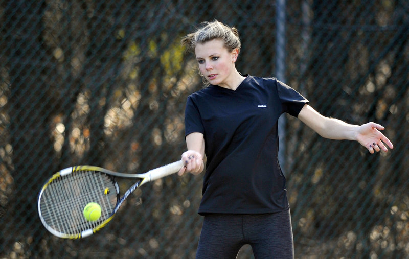 Analise Kump plays at No. 3 singles for Falmouth, but is one of the top players in the state and a contender to win the individual tournament. That’s how good the Yachtsmen are.