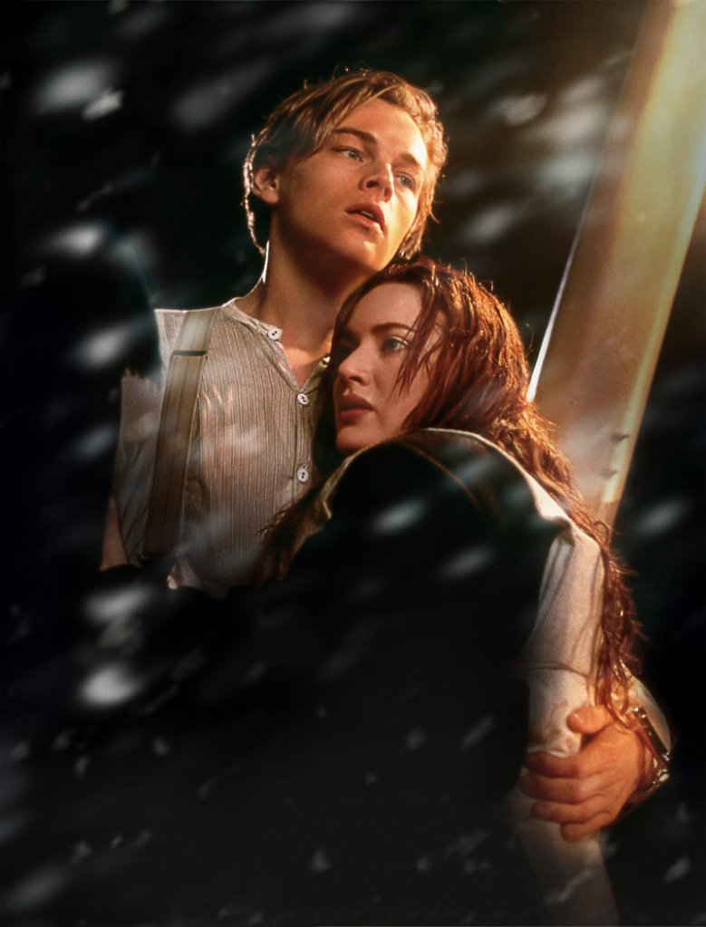 Leonardo DiCaprio and Kate Winslet are shown in a scene from the 3-D version of James Cameron's romantic epic "Titanic."