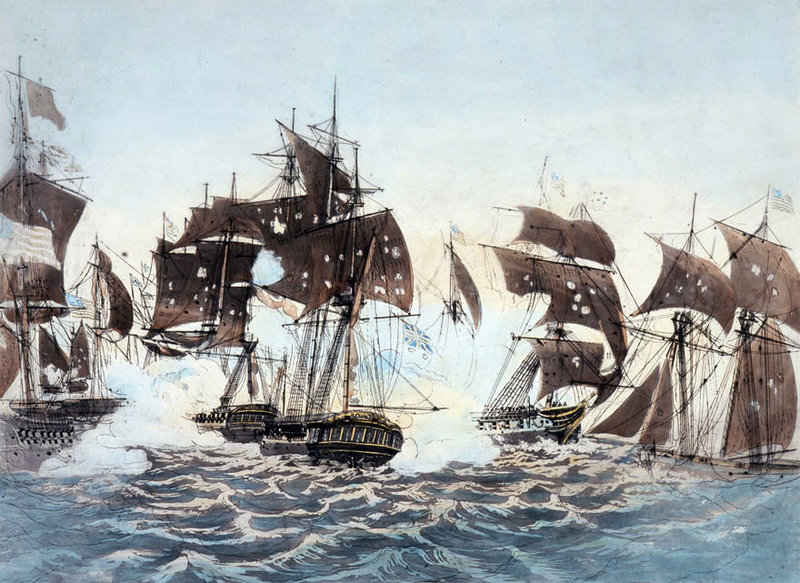 Commodore Oliver Hazard Perry’s defeat of a British fleet on Lake Erie during the War of 1812, as depicted in this painting, is one of the triumphs that the Navy will commemorate this year as it tries to immerse the public in information.