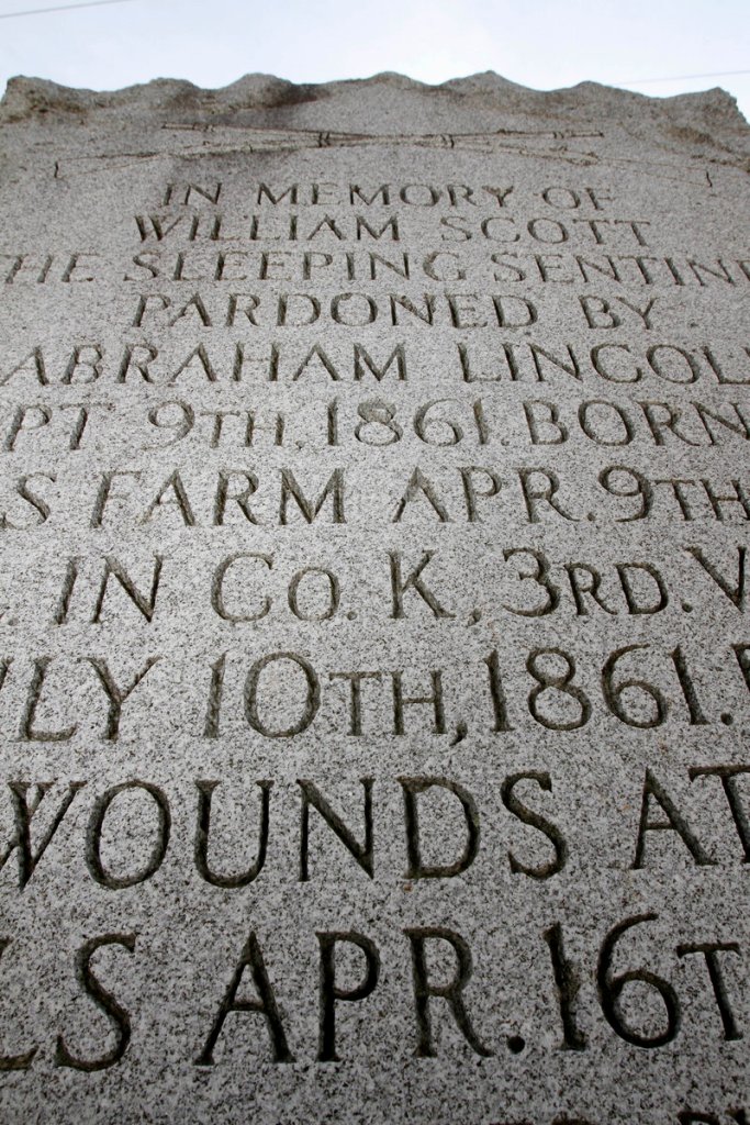 A memorial to William Scott in Vermont.
