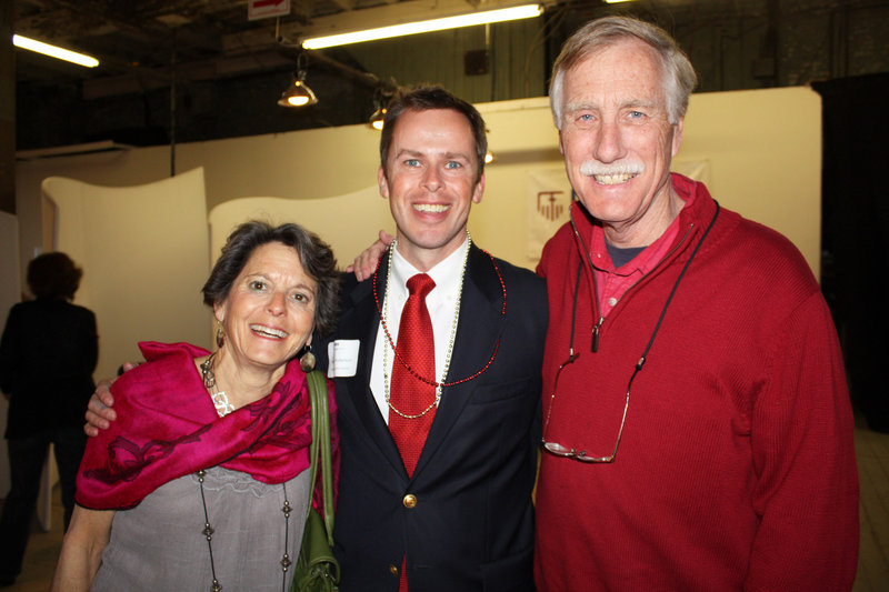Former Maine first lady Mary Herman, ILAP interim executive director Hayden Anderson and former Maine Gov. Angus King, who is running for the U.S. Senate.